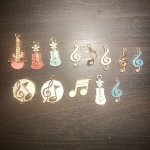 13 PCS Musical Charm Set In Variety Of Colors
